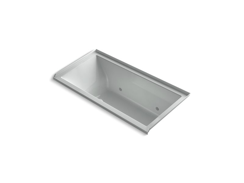 KOHLER K-1167-GCRRW-95 Underscore Rectangle 60" x 30" alcove BubbleMassage(TM) Air Bath with Bask heated surface, chromatherapy and right-hand drain