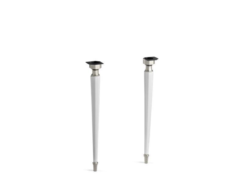 KOHLER 2317-BN-0 Kathryn Octagonal Fireclay/Brushed Nickel Tapered Brass Table Legs in White