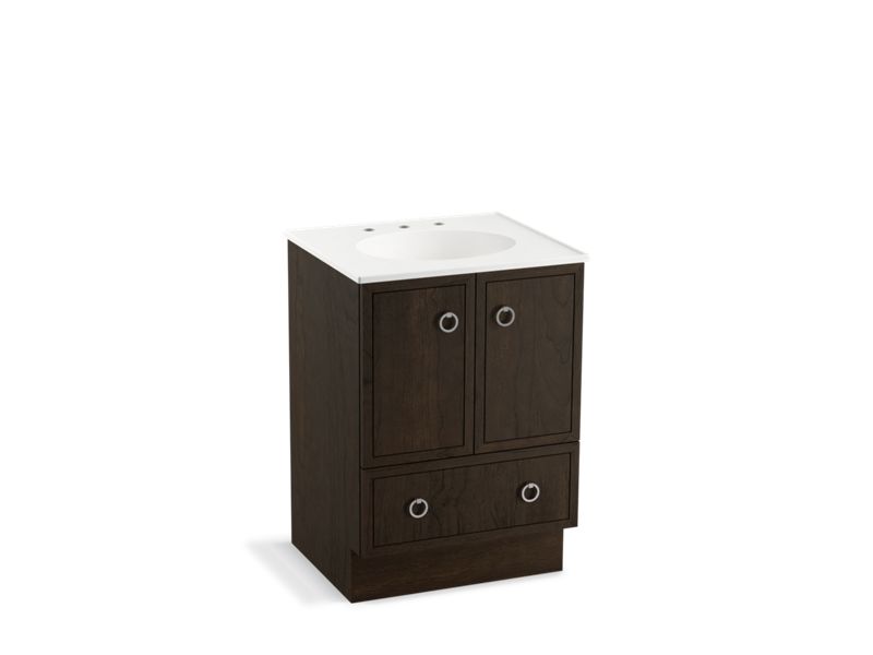 KOHLER K-99501-TK-1WC Jacquard 24" bathroom vanity cabinet with toe kick, 2 doors and 1 drawer