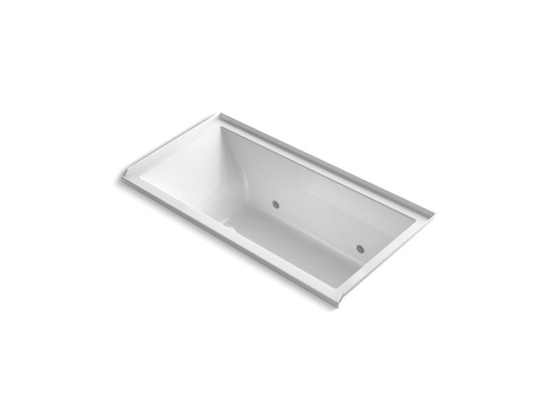 KOHLER K-1167-GCRRW-0 Underscore Rectangle 60" x 30" alcove BubbleMassage(TM) Air Bath with Bask heated surface, chromatherapy and right-hand drain
