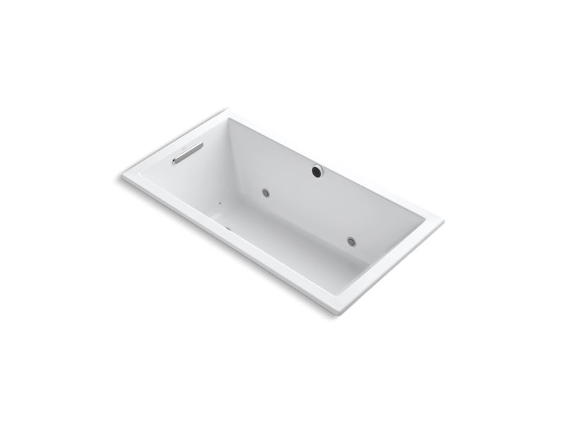 KOHLER K-1168-GCW-0 Underscore Rectangle 60" x 32" drop-in BubbleMassage(TM) Air Bath with Bask heated surface, chromatherapy and reversible drain