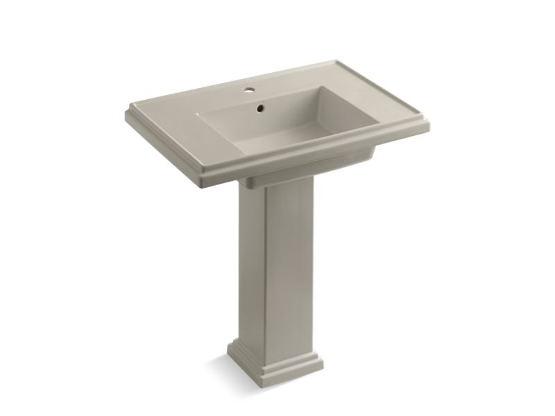 KOHLER 2845-1-G9 Tresham 30" Pedestal Bathroom Sink With Single Faucet Hole in Sandbar