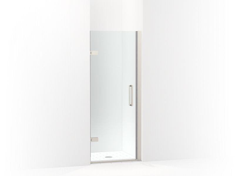 KOHLER 27576-10L-BNK Composed 27-5/8"?Çô28-3/8" W X 71-1/2" H Frameless Pivot Shower Door With 3/8" Crystal Clear Glass And Back-To-Back Vertical Door Pulls in Anodized Brushed Nickel