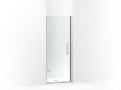 KOHLER 27576-10L-BNK Composed 27-5/8"?Çô28-3/8" W X 71-1/2" H Frameless Pivot Shower Door With 3/8" Crystal Clear Glass And Back-To-Back Vertical Door Pulls in Anodized Brushed Nickel