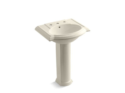 KOHLER 2286-8 Devonshire 24" pedestal bathroom sink with 8" widespread faucet holes