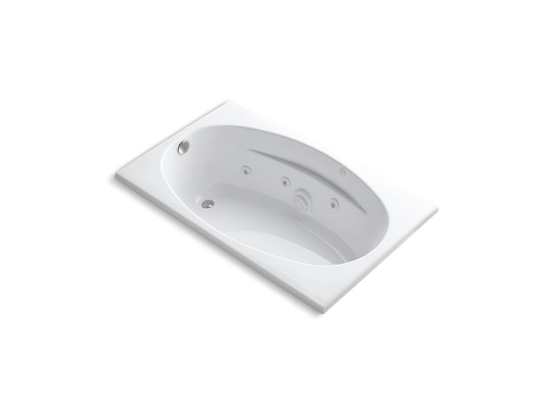 KOHLER K-1139-HN-0 6036 60" x 36" drop-in whirlpool with custom pump location and heater