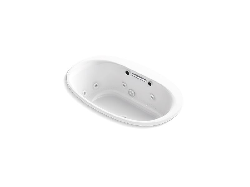 KOHLER K-5714-XH2G-0 Underscore Oval 60" x 36" drop-in whirlpool + BubbleMassage(TM) Air Bath