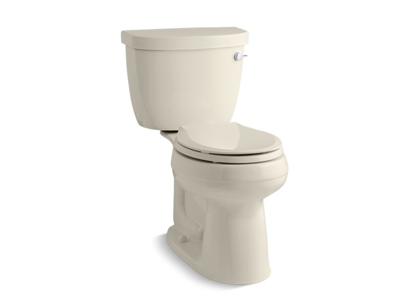 KOHLER 3851-UR-47 Cimarron Comfort Height Two-Piece Round-Front 1.28 Gpf Chair Height Toilet With Right-Hand Trip Lever, Insulated Tank And 10" Rough-In in Almond