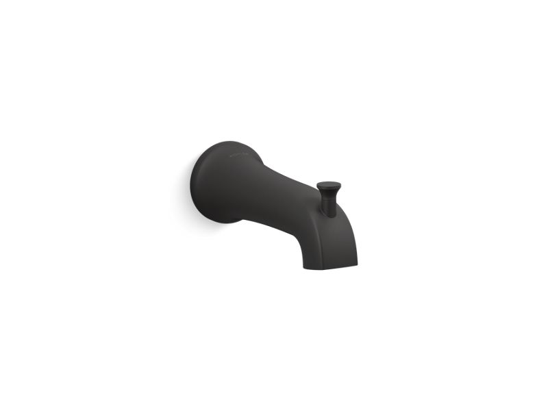 KOHLER 28563-BL Tempered Wall-Mount Diverter Bath Spout in Matte Black