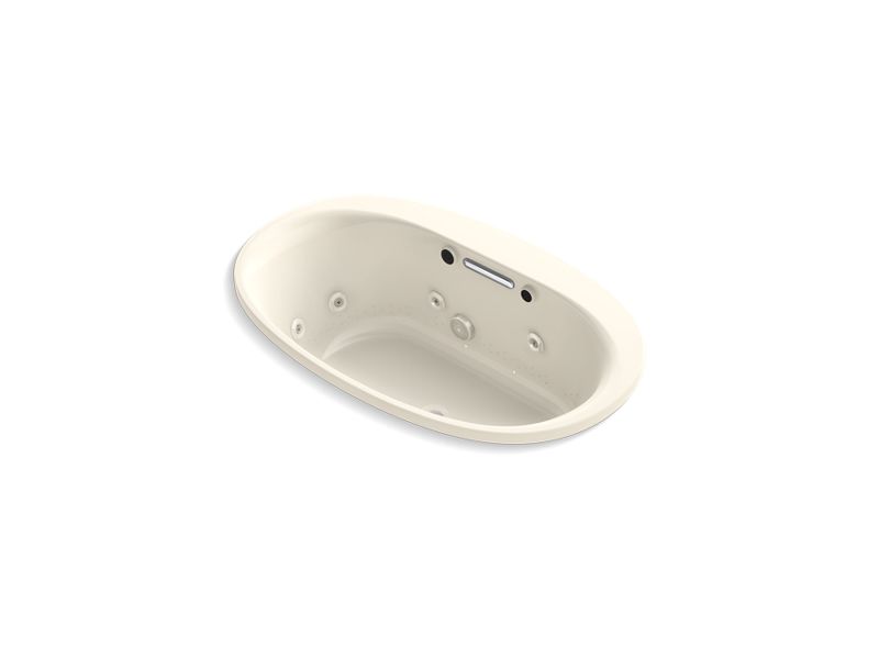 KOHLER K-5714-XH2G-47 Underscore Oval 60" x 36" drop-in whirlpool + BubbleMassage(TM) Air Bath