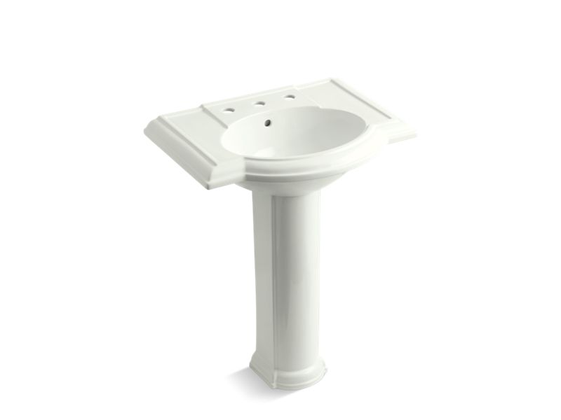 KOHLER 2294-8-NY Devonshire 27" Pedestal Bathroom Sink With 8" Widespread Faucet Holes in Dune