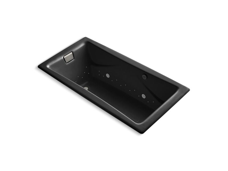 KOHLER K-865-GCBN-7 Tea-for-Two 72" x 36" drop-in BubbleMassage air bath with Vibrant Brushed Nickel airjet finish and chromatherapy