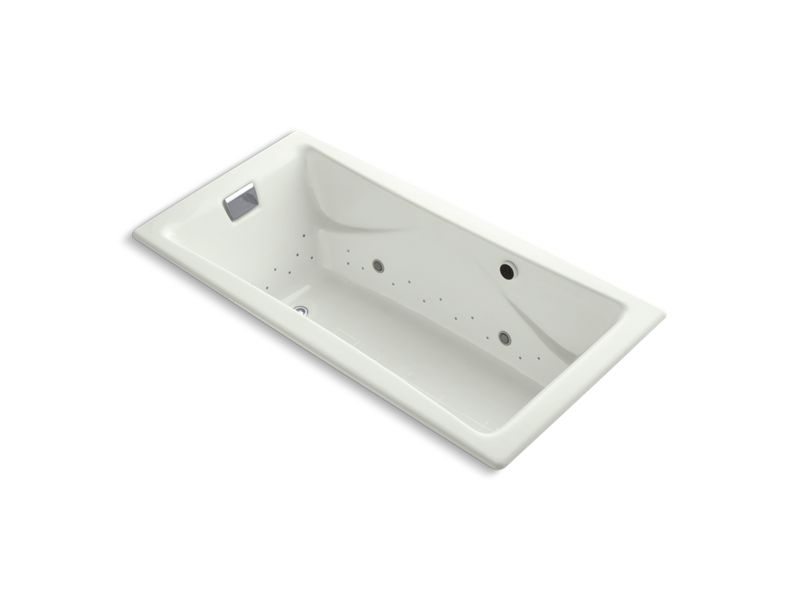 KOHLER K-865-GCCP-NY Tea-for-Two 72" x 36" drop-in BubbleMassage air bath with Polished Chrome airjet finish and chromatherapy lights