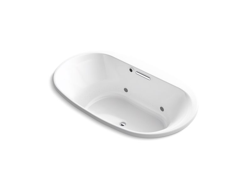 KOHLER K-5718-GCR-0 Underscore Oval 66" x 36" drop-in BubbleMassage(TM) Air Bath with chromatherapy