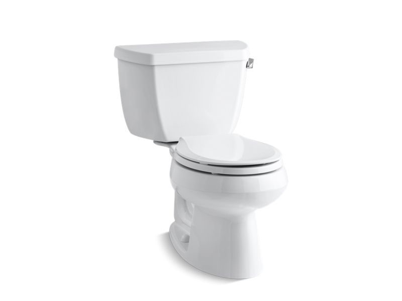 KOHLER K-3577-RA Wellworth Classic Two-piece round-front 1.28 gpf toilet with right-hand trip lever
