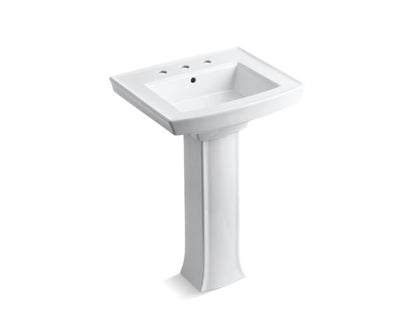 KOHLER 2359-8 Archer Pedestal bathroom sink with 8" widespread faucet holes