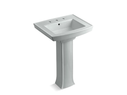 KOHLER 2359-8 Archer Pedestal bathroom sink with 8" widespread faucet holes