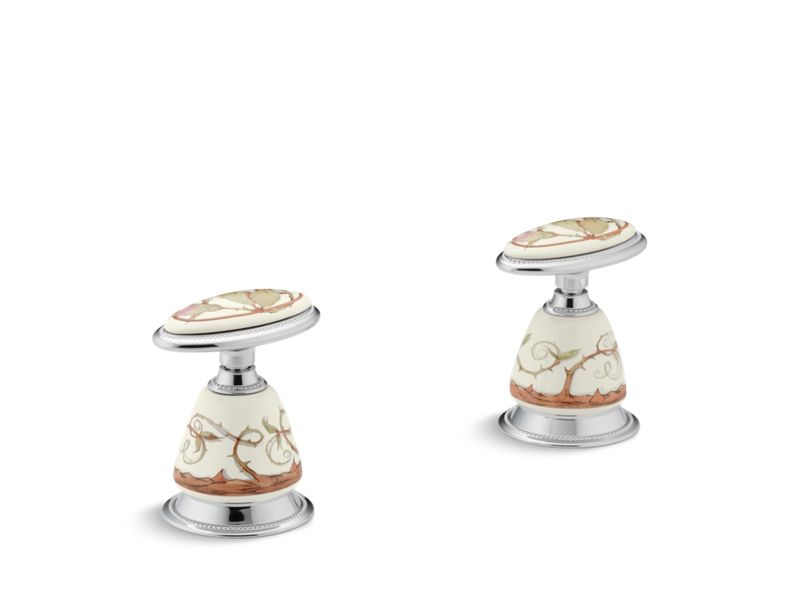 KOHLER K-264-BR Briar Rose Antique Ceramic handle insets for bath faucets