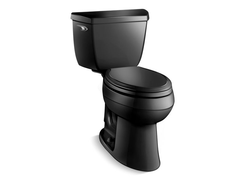 KOHLER 5299-7 Highline Classic Comfort Height Two-Piece Elongated 1.0 Gpf Chair Height Toilet in Black