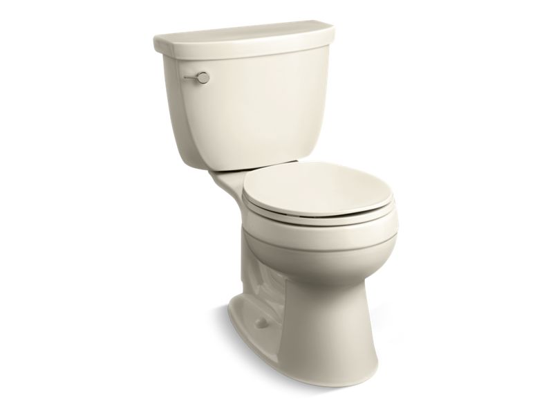 KOHLER 3887-U-47 Cimarron Comfort Height Two-Piece Round-Front 1.28 Gpf Chair Height Toilet With Insulated Tank in Almond
