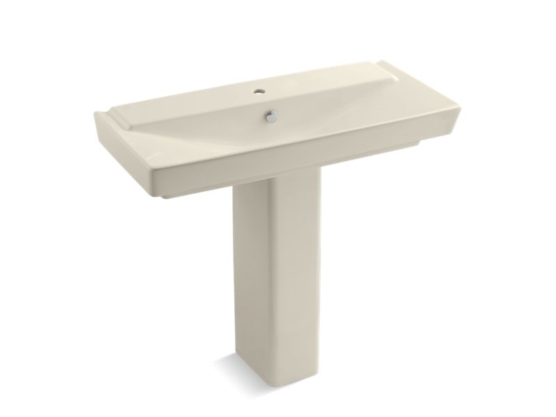 KOHLER 5149-1-47 R?¬ve 39" Pedestal Bathroom Sink With Single Faucet Hole in Almond