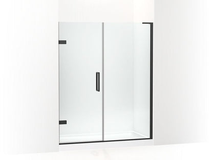 KOHLER 27616-10L-BL Composed 57-1/4"?Çô58" W X 71-1/2" H Frameless Pivot Shower Door With 3/8" Crystal Clear Glass And Back-To-Back Vertical Door Pulls in Matte Black