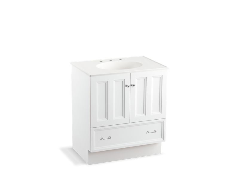KOHLER K-99516-TK-1WA Damask 30" bathroom vanity cabinet with toe kick, 2 doors and 1 drawer