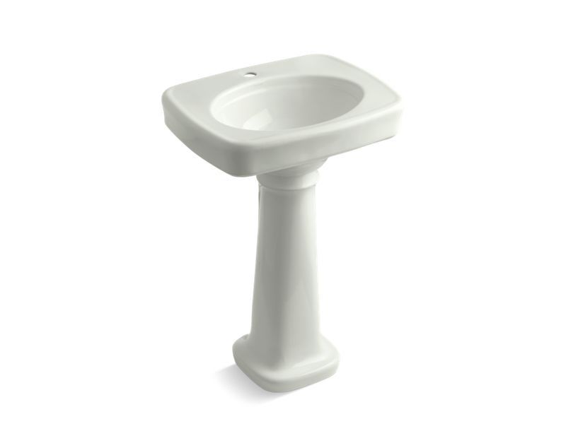 KOHLER 2338-1-NY Bancroft 24" Pedestal Bathroom Sink With Single Faucet Hole in Dune