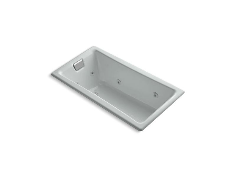 KOHLER K-852-HB-95 Tea-for-Two 60" x 32" drop-in whirlpool with reversible drain, custom pump location and heater without trim