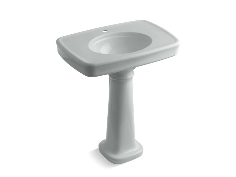 KOHLER 2347-1-95 Bancroft 30" Pedestal Bathroom Sink With Single Faucet Hole in Ice Grey
