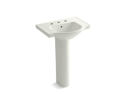 KOHLER 5266-8 Veer 24" pedestal bathroom sink with 8" widespread faucet holes