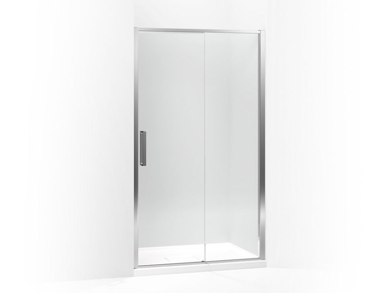 KOHLER 706104-L-SHP Torsion Frameless Sliding Shower Door, 76-7/8"H X 48"W, Right-Hand Door in Bright Polished Silver