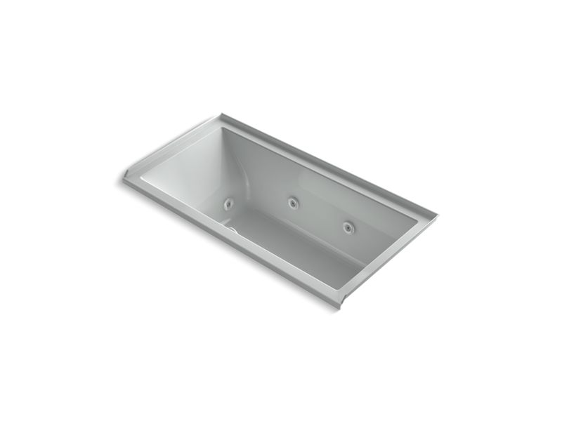KOHLER K-1167-RH2-95 Underscore Rectangle 60" x 30" alcove whirlpool with integral flange and right-hand drain