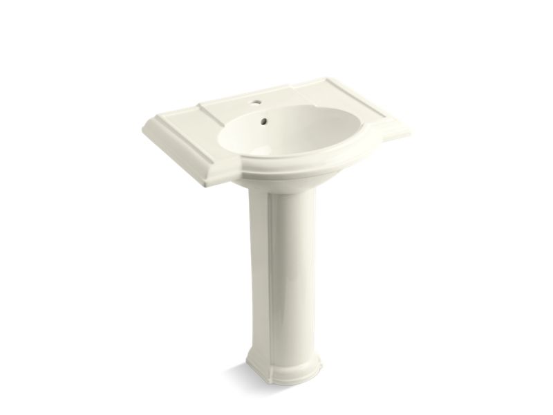 KOHLER 2294-1-96 Devonshire 27" Pedestal Bathroom Sink With Single Faucet Hole in Biscuit