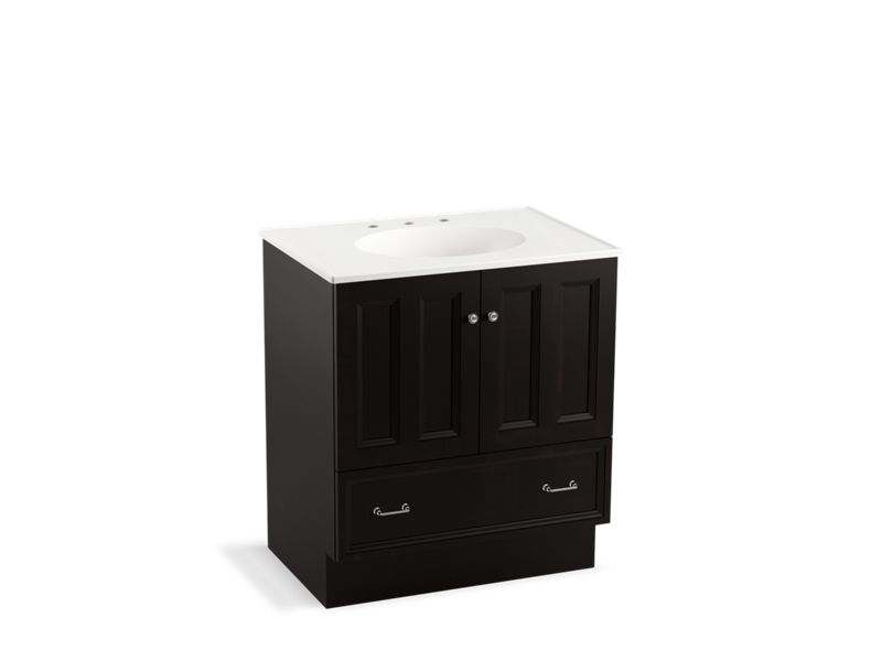 KOHLER K-99516-TK-1WU Damask 30" bathroom vanity cabinet with toe kick, 2 doors and 1 drawer