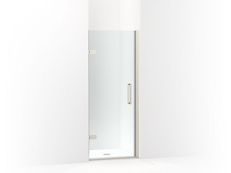 KOHLER 27582-10L-BNK Composed 29-5/8"?Çô30-3/8" W X 71-1/2" H Frameless Pivot Shower Door With 3/8" Crystal Clear Glass And Back-To-Back Vertical Door Pulls in Anodized Brushed Nickel