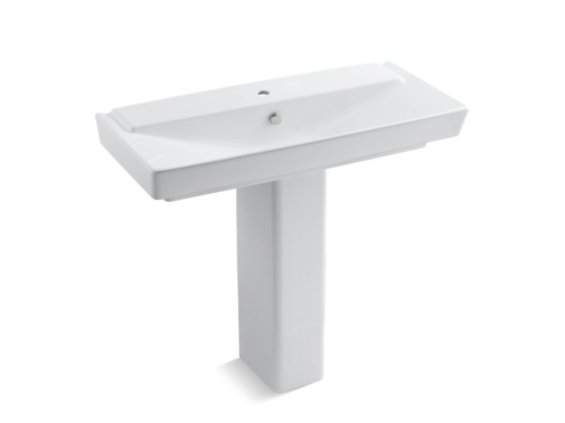 KOHLER 5149-1-0 R?¬ve 39" Pedestal Bathroom Sink With Single Faucet Hole in White
