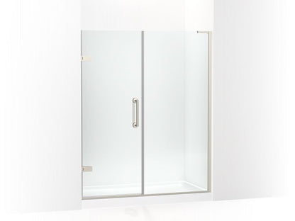 KOHLER 27619-10L-BNK Components 58"?Çô58-3/4" W X 71-1/2" H Frameless Pivot Shower Door With 3/8" Crystal Clear Glass And Back-To-Back Vertical Door Pulls in Anodized Brushed Nickel