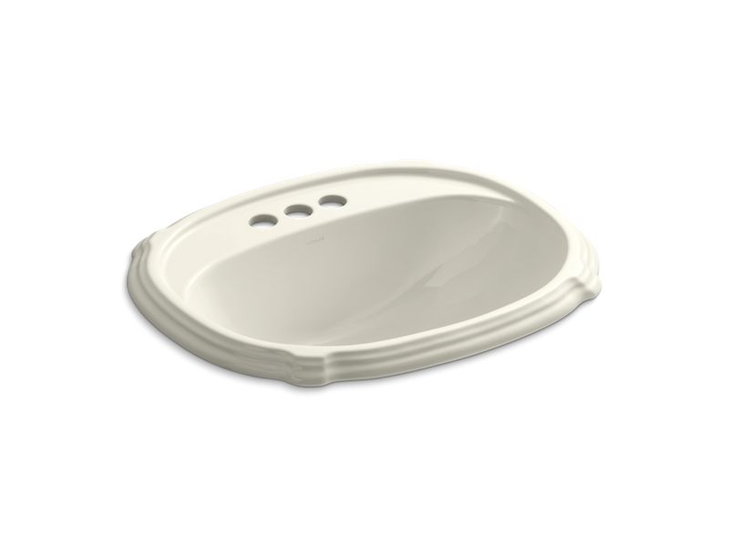 KOHLER K-2189-4-96 Portrait Drop-in bathroom sink with 4" centerset faucet holes