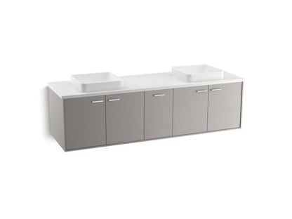 KOHLER K-99550-1WT Jute 72" wall-hung bathroom vanity cabinet with 4 doors and 1 drawer