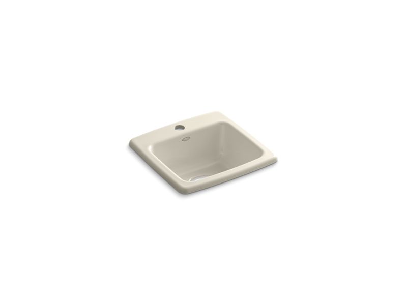 KOHLER K-6015-1-47 Gimlet 15-1/4" x 15-1/4" x 6-1/2" top-mount bar sink with single faucet hole
