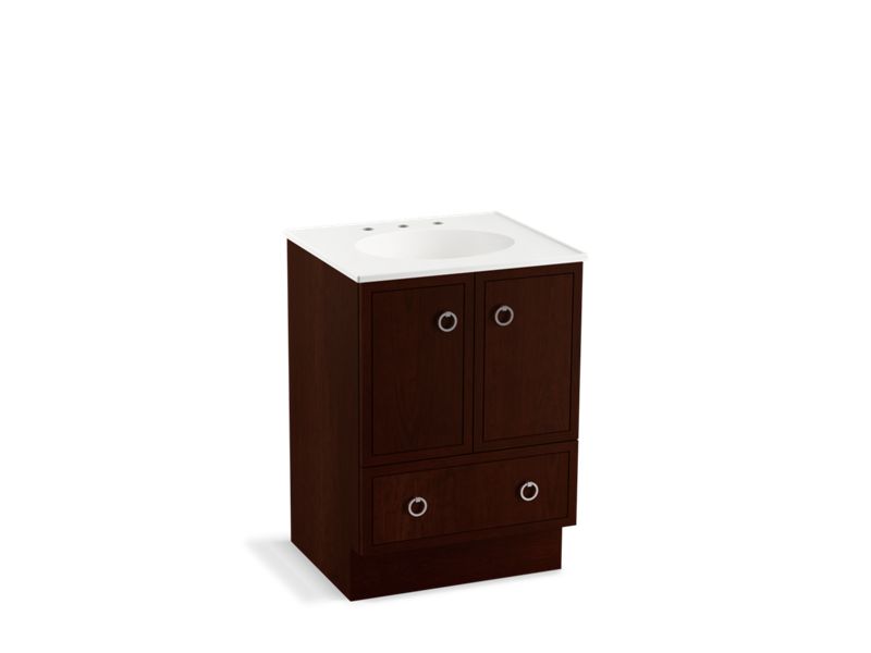 KOHLER K-99501-TK-1WG Jacquard 24" bathroom vanity cabinet with toe kick, 2 doors and 1 drawer