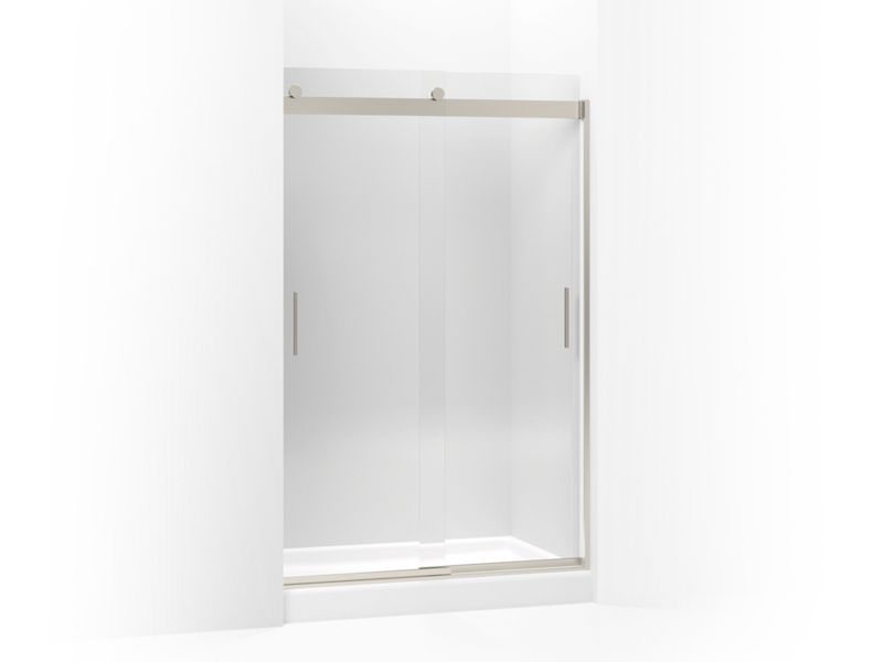 KOHLER K-706010-L Levity Sliding shower door, 74" H x 44-5/8 - 47-5/8" W, with 3/8" thick Crystal Clear glass and blade handles