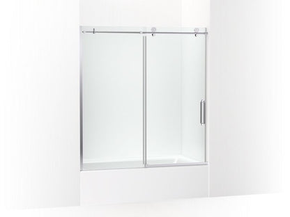 KOHLER K-707626-8L Cursiva Sliding bath door, 62" H x 56-1/8 - 59-7/8" W, with 5/16" thick Crystal Clear glass