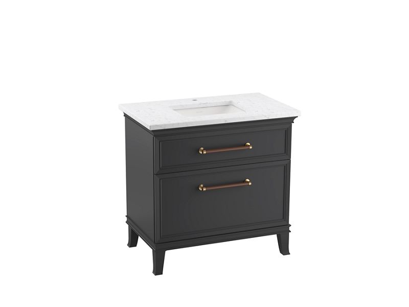 KOHLER K-CM33559-BD1 Harken 36" bathroom vanity cabinet with sink and quartz top