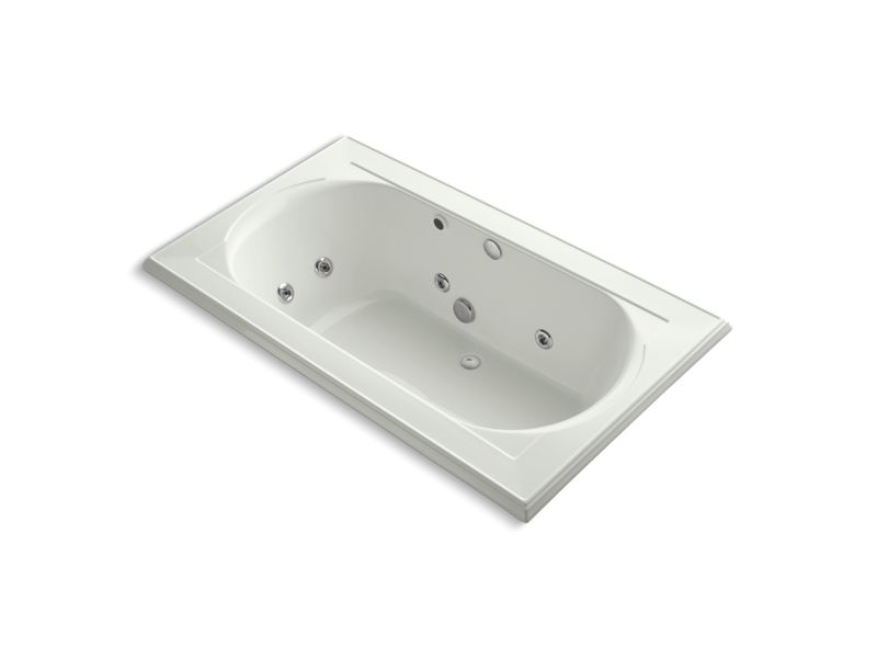 KOHLER K-1418-HC-NY Memoirs 72" x 42" drop-in whirlpool with reversible drain, heater and custom pump location without jet trim