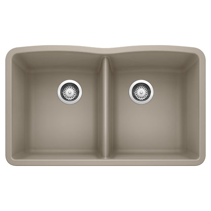 BLANCO 441286 Diamond Equal Double Bowl Kitchen Sink - Truffle
