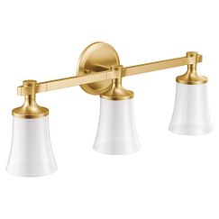 Moen YB0363 Brushed gold three globe bath light