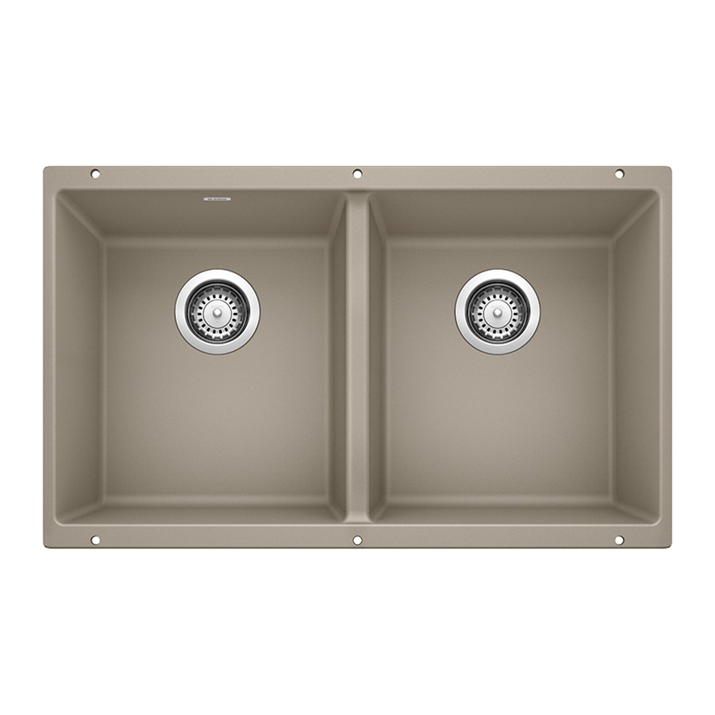 BLANCO 517678 Precis Equal Double Bowl Kitchen Sink - Truffle