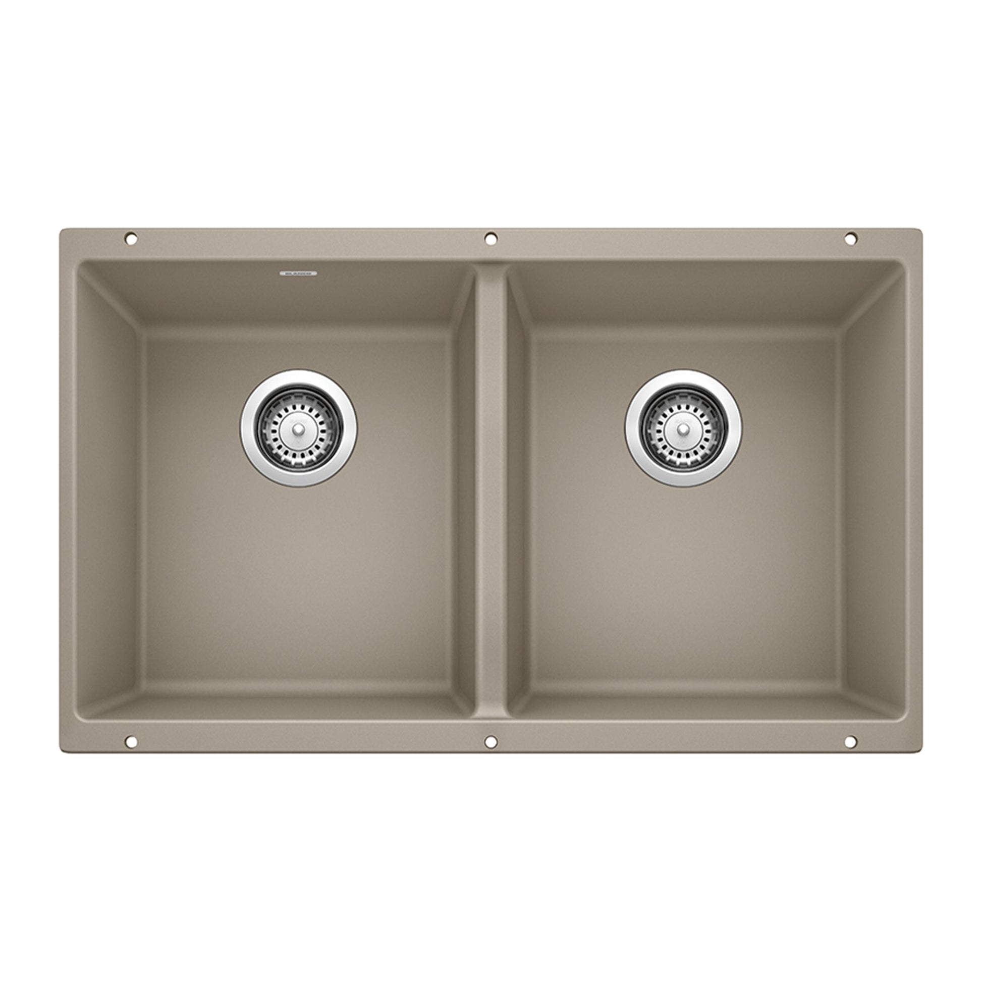 BLANCO 517678 Precis Equal Double Bowl Kitchen Sink - Truffle